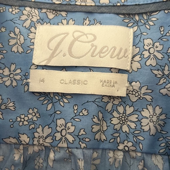 EUC size 14 Jcrew short sleeve Liberty of London button down - Picture 2 of 3